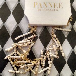 PANNEE By PANACEA Boho Chic Gold/Ivory Fringe Necklace**NEW!